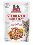 BRIT CARE Cat Pouches Sterilized Fillets in Gravy with Hearty Duck Enriched with Sea Buckthorn and Nasturtium sos /saszetka/ 24x85g  
