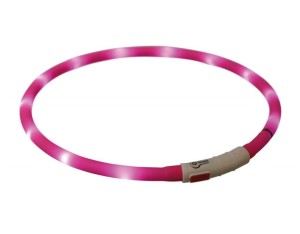 TRIXIE Obroża migająca, silikonowa pomarańczowa USB XS-XL "12646" 70cm/10mm